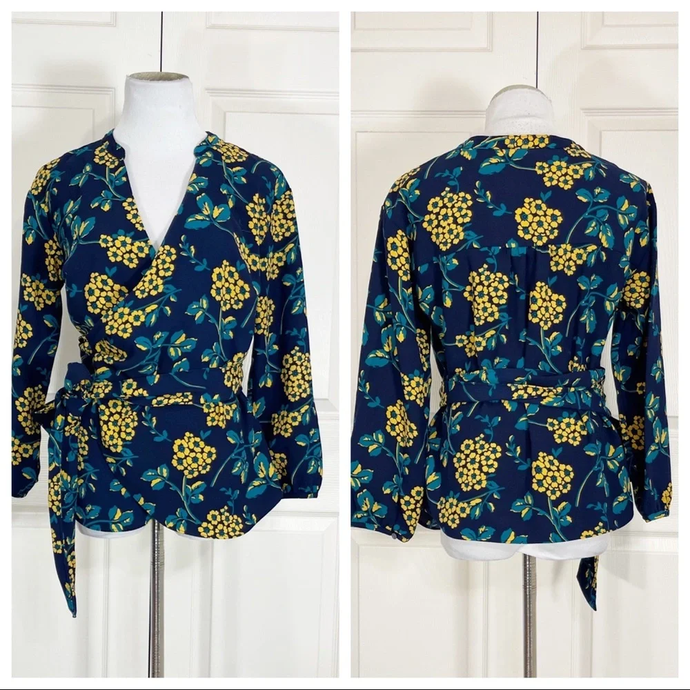 J. Crew Drapey Crepe Wrap Top and matching pants